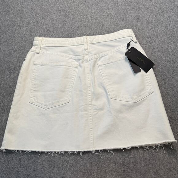 Women's‎ Rag & Bone Anna White Zip Front Denim Blue Jean Mini Skirt Size 30 NEW - Picture 7 of 10